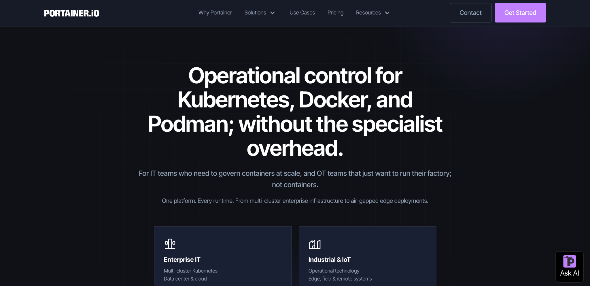 Portainer homepage