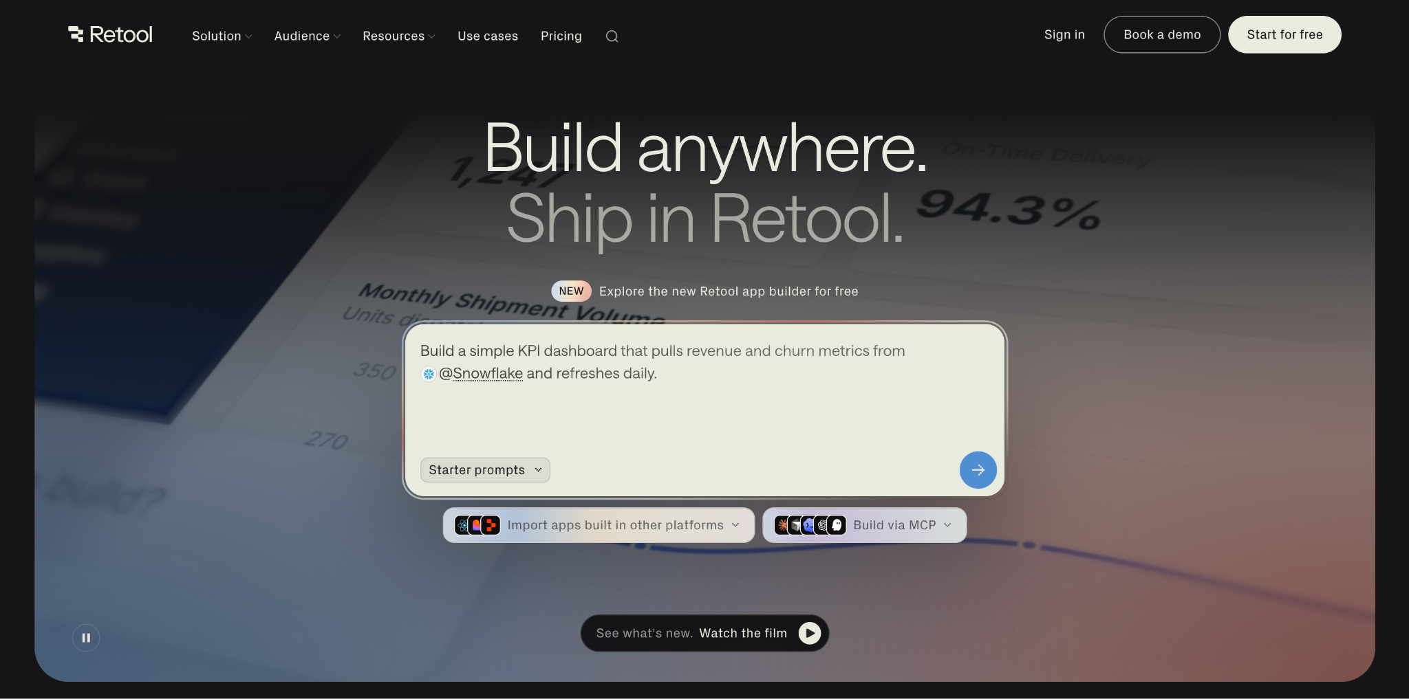 Retool: Best for Building Internal Tools on Existing Databases and APIs